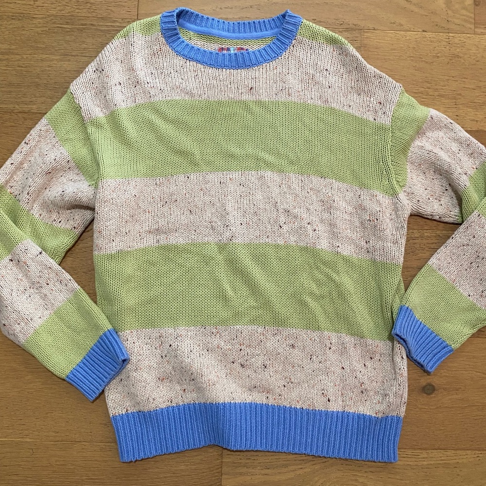 Urban Outfitters Green and Blue Striped Sweater